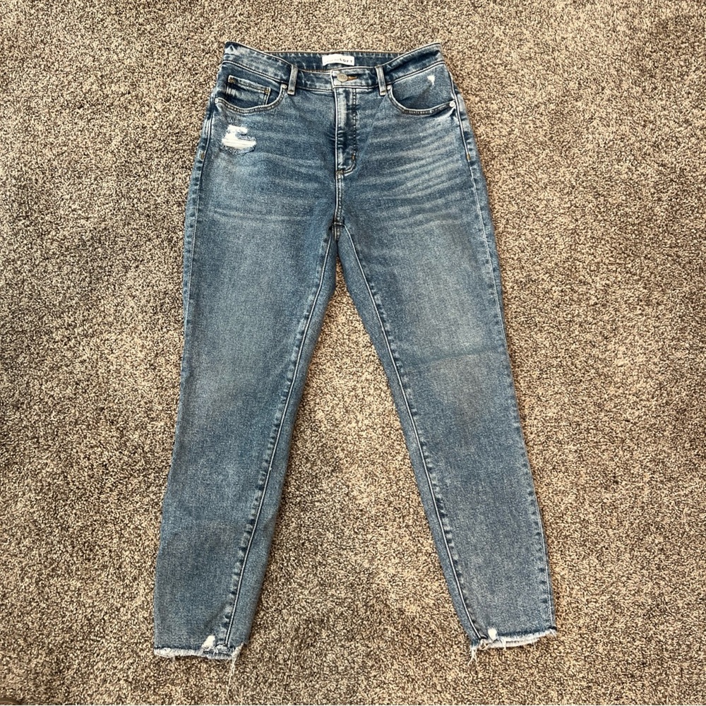 Ann Taylor Loft Women’s Blue Denim Pants Curvy High Waist Skinny Ankle Size 28 6